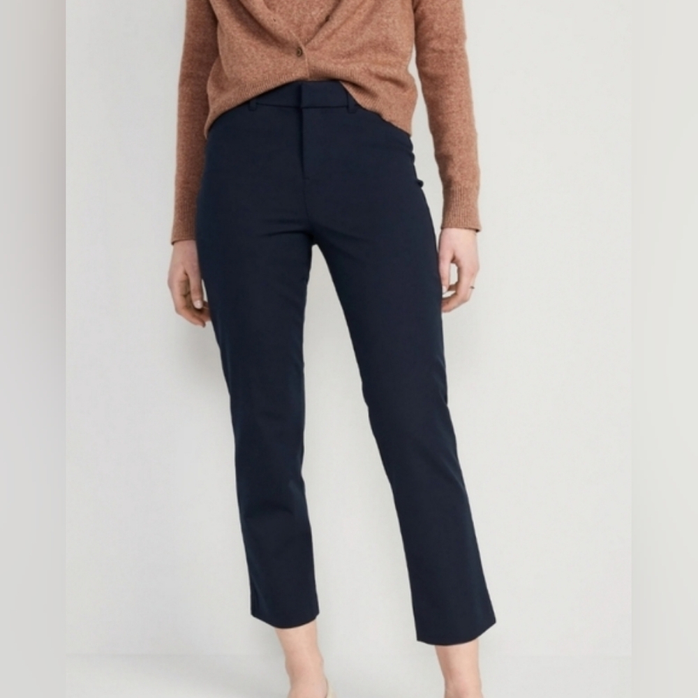 Old Navy High-Rise Pixie Straight Pants - Navy Blue - NWT